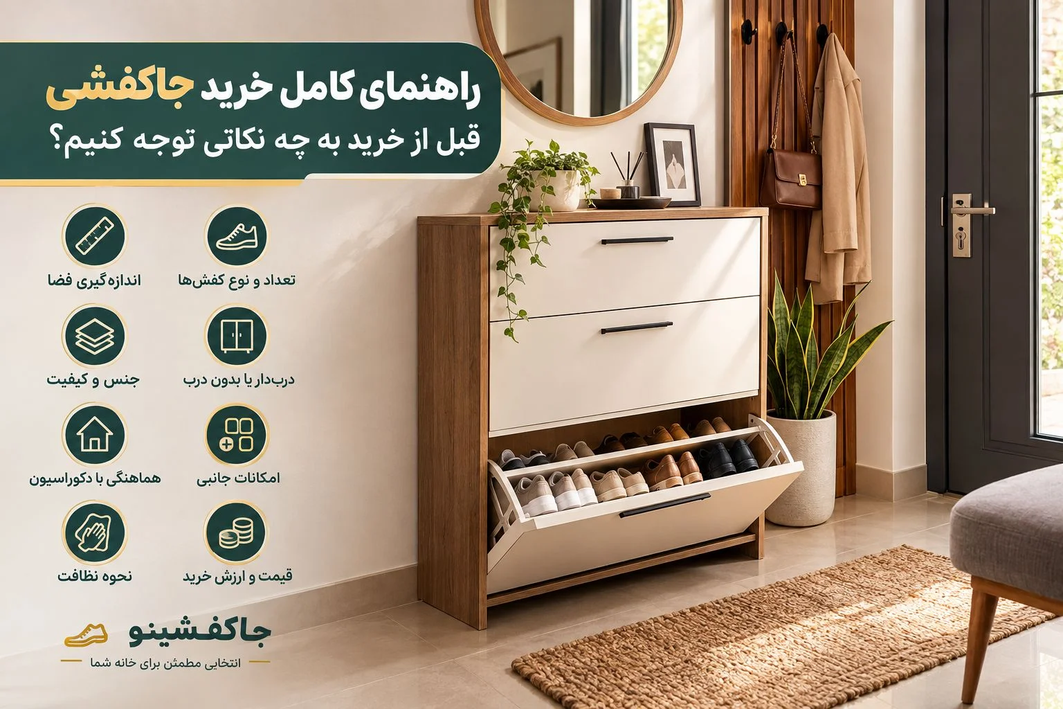راهنمای کامل خرید جاکفشی؛ قبل از خرید به چه نکاتی توجه کنیم؟
